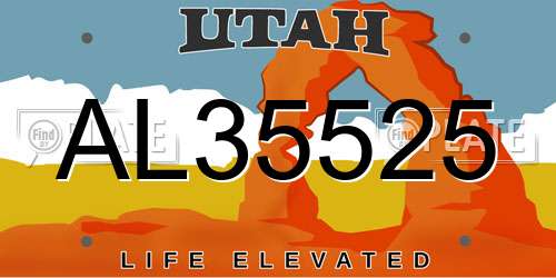 AL35525 Utah License Plate