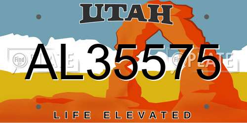 AL35575 Utah License Plate