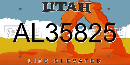 AL35825 Utah License Plate