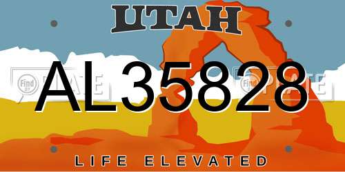 AL35828 Utah License Plate