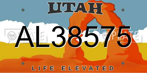AL38575 Utah License Plate