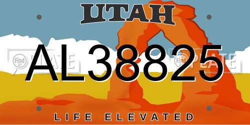 AL38825 Utah License Plate