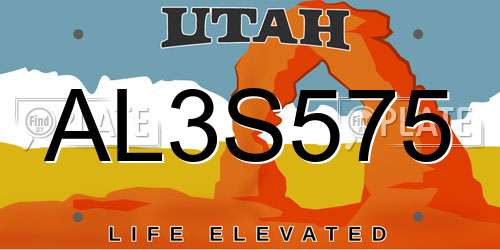 AL3S575 Utah License Plate