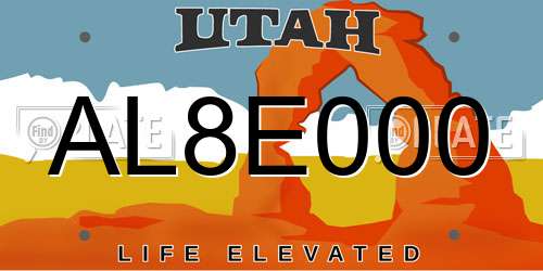 AL8E000 Utah License Plate