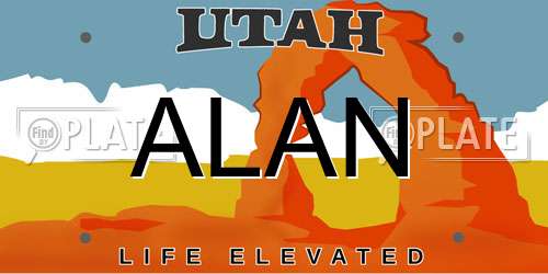 ALAN Utah License Plate