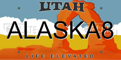 ALASKA8 Utah License Plate