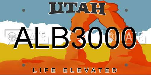 ALB3000 Utah License Plate