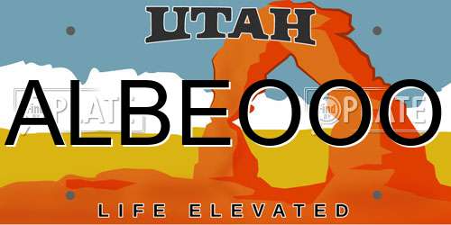 ALBEOOO Utah License Plate