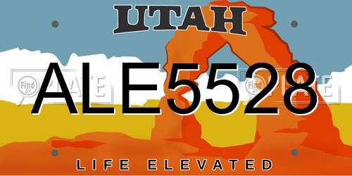 ALE5528 Utah License Plate