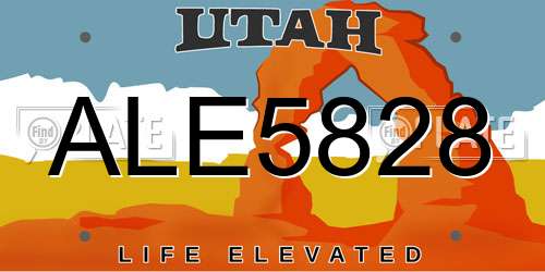 ALE5828 Utah License Plate