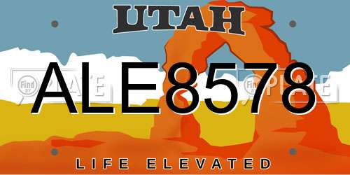 ALE8578 Utah License Plate