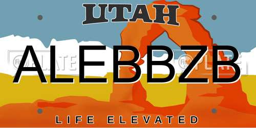 ALEBBZB Utah License Plate