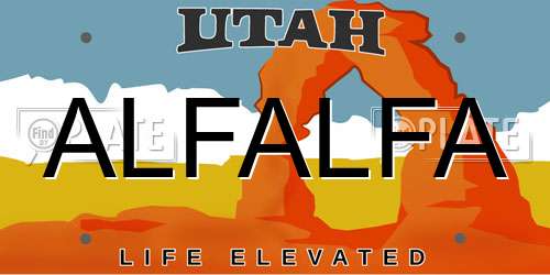 ALFALFA Utah License Plate