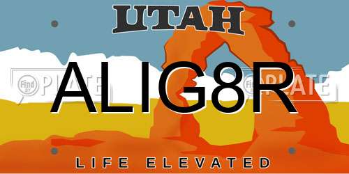 ALIG8R Utah License Plate