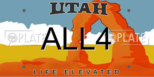 ALL4 Utah License Plate