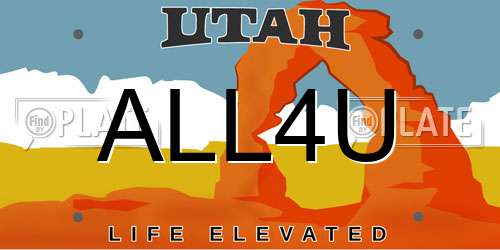 ALL4U Utah License Plate