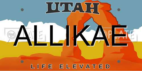 ALLIKAE Utah License Plate