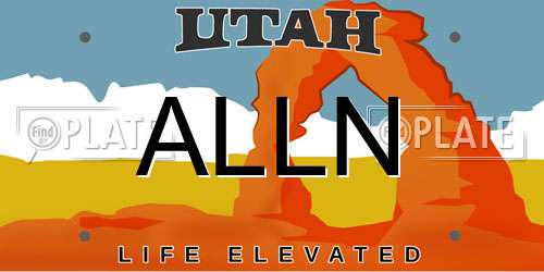 ALLN Utah License Plate