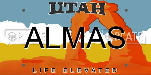 ALMAS Utah License Plate