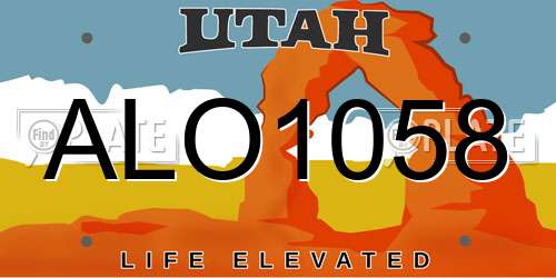 ALO1058 Utah License Plate