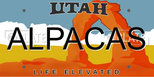 ALPACAS Utah License Plate