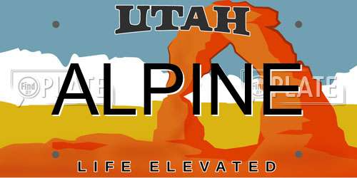 ALPINE Utah License Plate