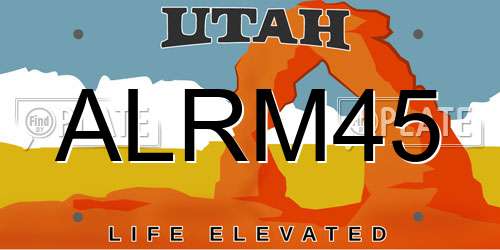 ALRM45 Utah License Plate