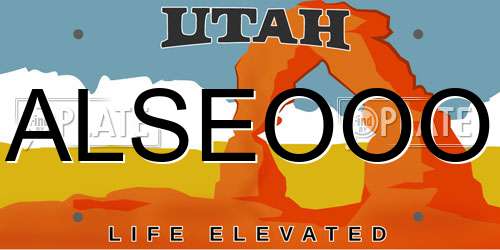 ALSEOOO Utah License Plate
