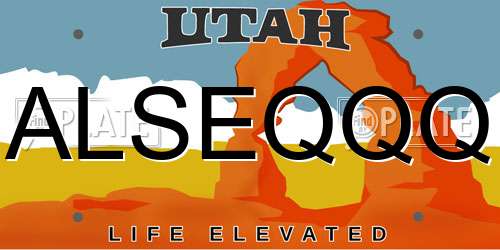 ALSEQQQ Utah License Plate