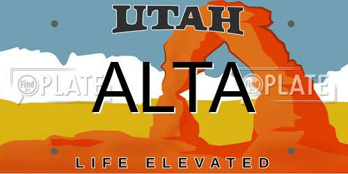 ALTA Utah License Plate