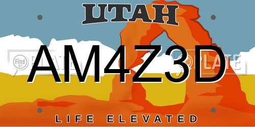 AM4Z3D Utah License Plate