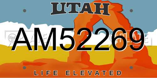 AM52269 Utah License Plate
