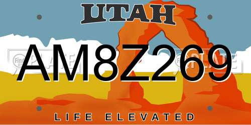AM8Z269 Utah License Plate