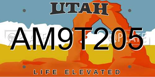 AM9T205 Utah License Plate