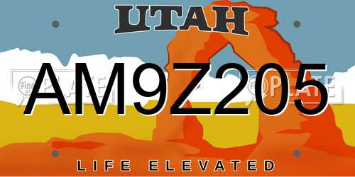 AM9Z205 Utah License Plate