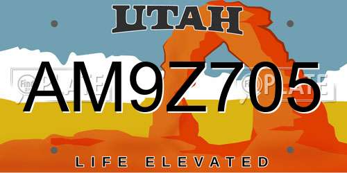 AM9Z705 Utah License Plate