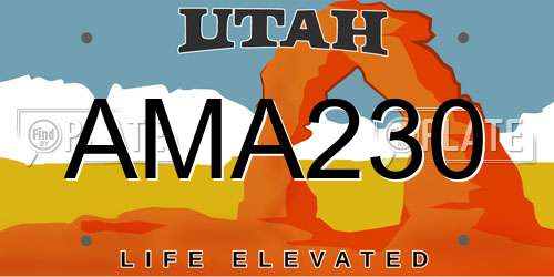 AMA230 Utah License Plate