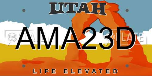 AMA23D Utah License Plate