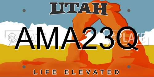 AMA23Q Utah License Plate