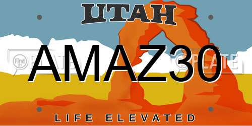 AMAZ30 Utah License Plate