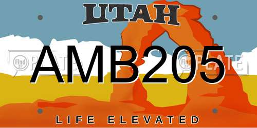 AMB205 Utah License Plate