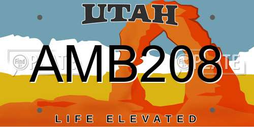 AMB208 Utah License Plate