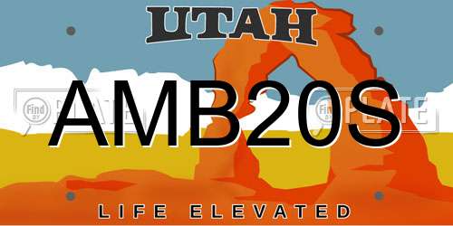 AMB20S Utah License Plate