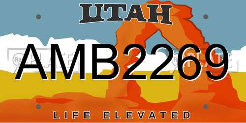 AMB2269 Utah License Plate