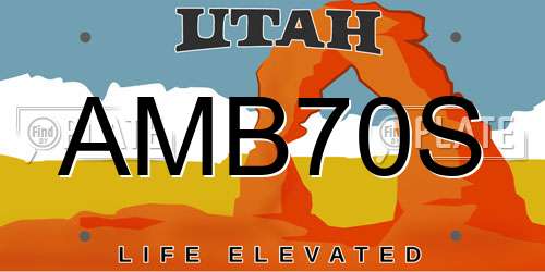 AMB70S Utah License Plate