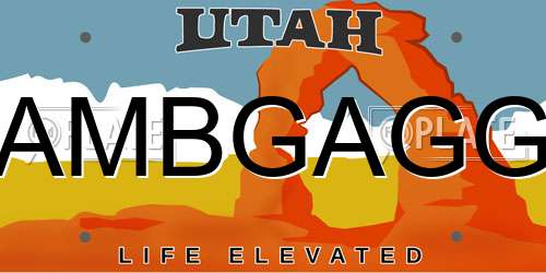 AMBGAGG Utah License Plate