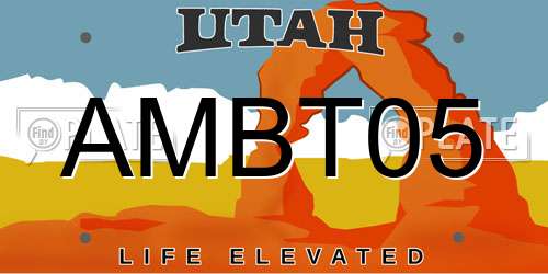 AMBT05 Utah License Plate