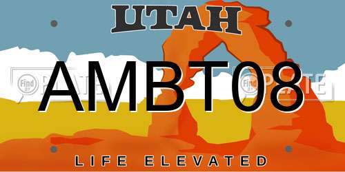AMBT08 Utah License Plate