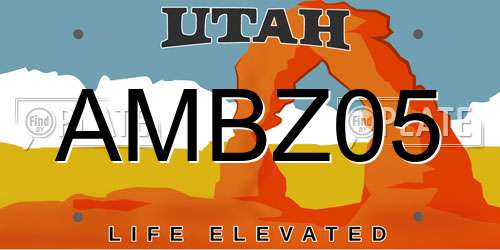 AMBZ05 Utah License Plate
