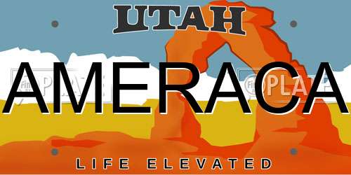 AMERACA Utah License Plate